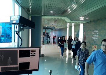 Kondisi Bandara Internasional SMB II Palembang untuk mengantisipasi masuknya virus corona dengan mengaktifkan thermal scanner di pintu kedatangan internasional. Foto: Alwi Alim