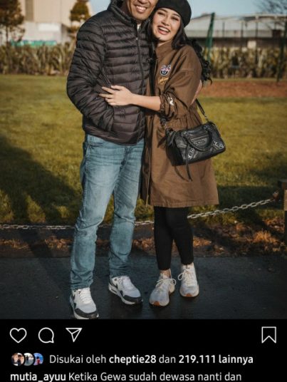 Postingan Instagram Mutia Ayu, istri Glenn Fredly, sebelum sang suami meninggal dunia, Rabu (08/04). (fornews.co/ist)