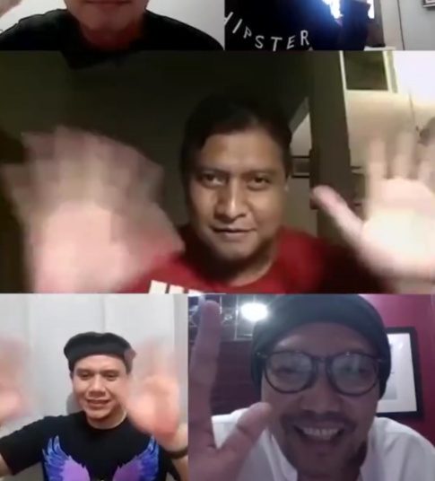 Lima personel Padi melepas kangen dengan melakukan video conference, Sabtu (25/04) malam. (fornews.co/ss instagram)