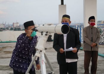 Pemantauan Rukyatul Hilal 1 Ramadan 1441 Hijriah yang dilakukan Kanwil Kemenag Sumsel
