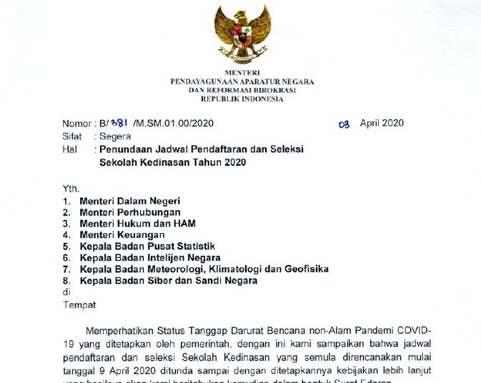 Surat Menteri PANRB