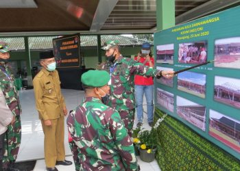 Kunjungan Panglima Kodam (Pangdam) II/Sriwijaya, Mayjen TNI Irwan SIP MHum ke Makodim 0402/OKI, Selasa (23/06). (IST)