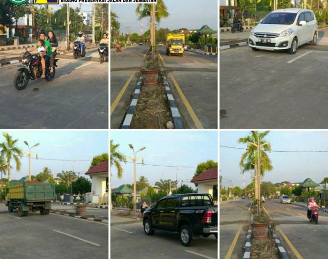 Pengendara sudah bisa melintasi Jalan Kolonel Wahid Udin Sekayu, Minggu (07/06), yang sebelumnya sempat ditutup selama perbaikan drainase dan pemasangan box precast. (fornews.co/humas pemkab muba)