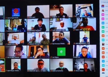 Pengurus PSSI rapat virtual dengan perwakilan klub Liga 2 membahas kelanjutan kompetisi, Selasa (02/06). (fornews.co/pssi)