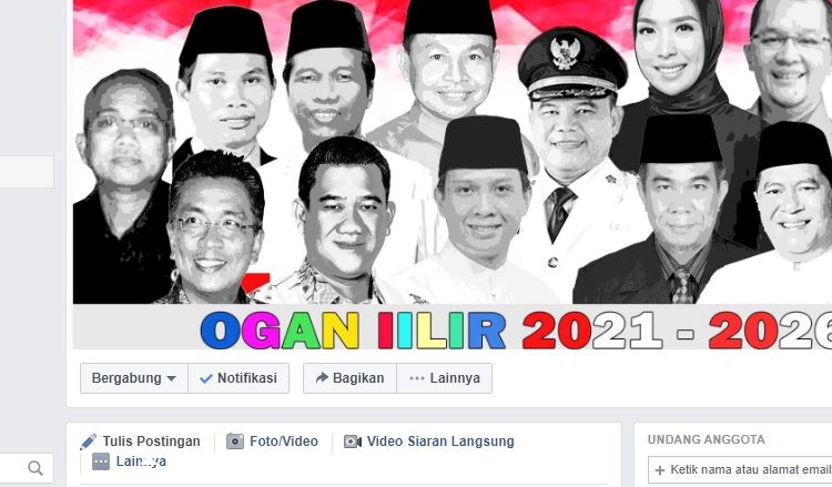 akun grup Ogan Ilir Memilih Pemimpin di facebook. (fornews.co)