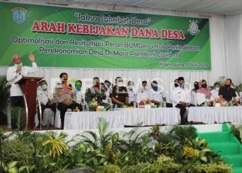 Bupati OKI saat menyampaikan sambutan pada seminar Jaksa Sahabat Desa di Kayuagung, Rabu (15/07). (fornews.co / rif)
