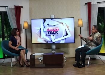 Bupati Muba Dodi Reza Alex pada sebuah acara talk show di sebuah stasiun televisi nasional, Jumat (24/07). (fornews.co/humas pemkab muba)