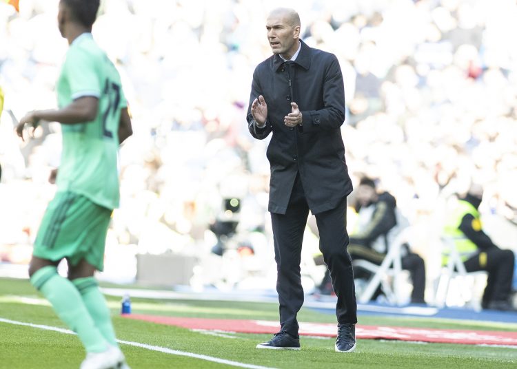 Zinedine Zidane saat memimpin Real Madrid pada pertandingan LaLiga 2019/2020. (fornews.co/laliga)