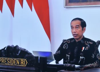 Presiden Jokowi saat berbicara pada ratas ragam dan mengingatkan delapan provinsi prioritas pandemi COVID-19 terus ditingkatkan dan dimonitor dengan ketat. (fornews.co/ist) 