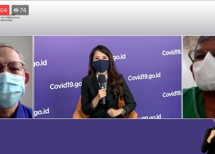 Tangkapan layar talkshow “Mengapa Lansia dan Komorbid Rentan Terinfeksi Covid-19” di Media Center Satgas Covid-19 Graha BNPB Jakarta, Rabu (14/10). (fornews.co/stpc19)