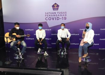Talkshow bertema “Beraktivitas dan Berkreasi Selama Pandemi” di Media Center Satuan Tugas Penanganan COVID-19 (Satgas COVID-19) Graha BNPB Jakarta, Sabtu (03/10). (fornews.co/stpc19)
