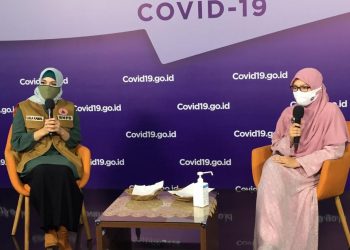 Ketua Bidang Data dan Teknologi Informasi Satuan Tugas Penanganan Covid-19 Dr Dewi Nur Aisyah dalam talkshow “Covid-19 dalam Angka: Perkembangan Kasus di 10 Provinsi Prioritas” di Media Center Satgas Covid-19 Graha BNPB Jakarta, Rabu (07/10). (fornews.co/stpc19)