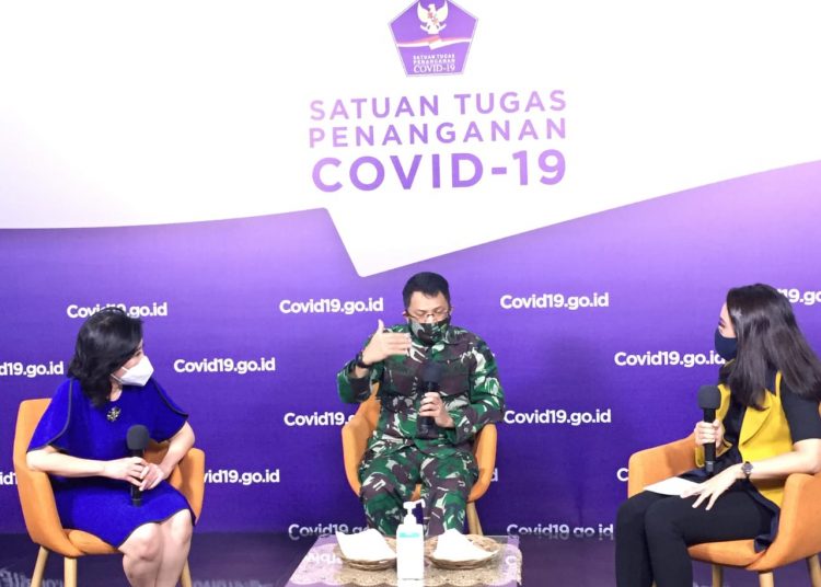 Suasana talkshow “Update Wisma Atlet: Harapan Sembuh bagi Pasien Covid-19” di Media Center Satuan Tugas Penanganan Covid-19 Graha BNPB Jakarta, Kamis sore (08/10). (fornews.co/stpc19)