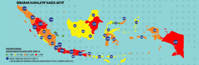 Gambaran situasi penanganan COVID-19 di wilayah Indonesia. (fornews.co/bnpb)