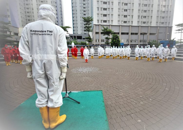 Suasana Peringatan Hari Pahlawan di area Wisma Atlet, Selasa (10/11). (IST)