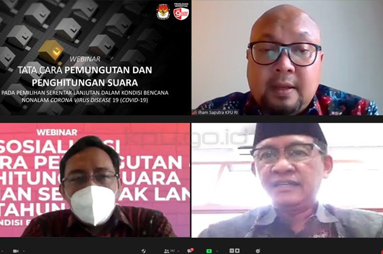 KPU menggelar webinar tentang pemungutan dan penghitungan suara Pilkada Serentak 2020 di tengah pandemi COVID-19, Rabu (11/11). (fornews.co/hupmas kpu ri)