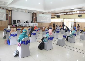 Suasana audiensi Tim Taskforce COVID-19 Kemenkes RI dengan unsur kesehatan di Provinsi Kalimantan Selatan di aula Bapelkes Provinsi Kalsel, Sabtu (07/11). (fornews.co/kemenkes)