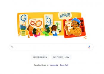 Google Doodle hari ini menampilkan sosok pak Tino Sidin, seniman gambar yang begitu lekat dengan memori anak-anak era 80-an. (fornews.co/ist)