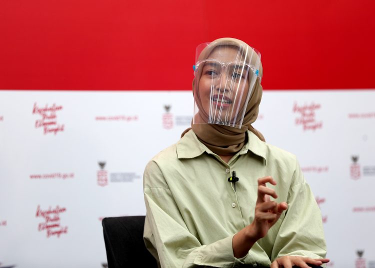 dr. Aulia Giffarinnisa (Dokter - RSDC Wisma Atlet) berbagi cerita inspiratif dalam dialog produktif bertema Berbakti Untuk Kemanusiaan Tanpa Pamrih. (IST)