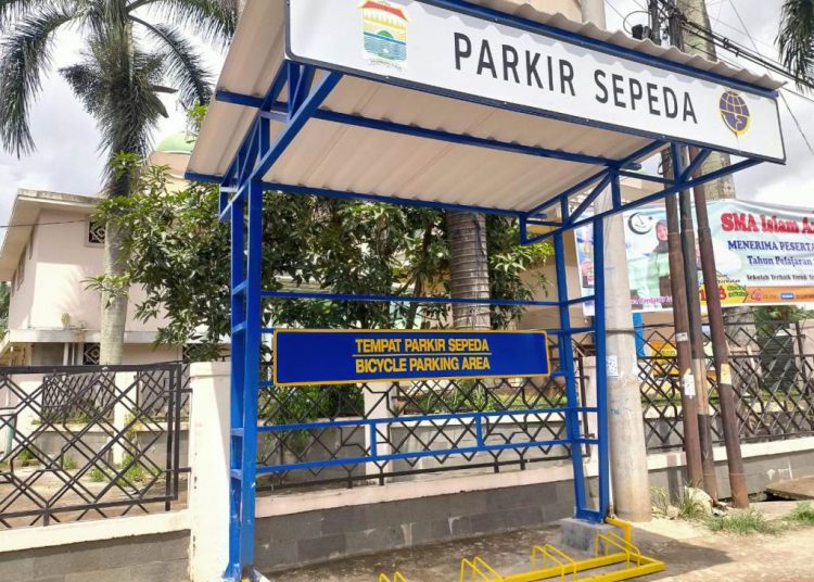 Salah satu parkir khusus sepeda yang disiapkan Pemkot Palembang untuk para pesepeda. (fornews.co/bakohumas palembang)