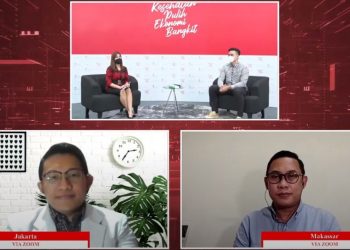 Tangkapan layar Dialog Produktif yang mengambil tema Prokes Dijalankan, Covid-19 Kita Kalahkan, yang diselenggarakan Komite Penanganan Covid-19 dan Pemulihan Ekonomi Nasional (KPCPEN), Jumat (29/1/2021). (fornews.co/kpcpen)