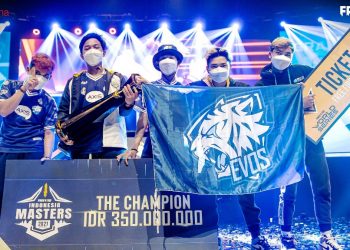 Tim EVOS Sports menjuarai Free Fire Indonesia Masters (FFIM) 2021 Spring, Minggu (21/3/2021). (fornews.co/garena)