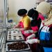 Warga binaan Lapas Perempuan Palembang beraktivitas membuat kue cookies bayam merah. (istimewa/Pertamina)