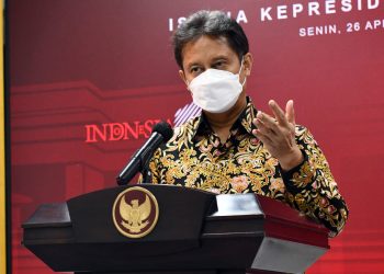 Keterangan pers Menkes Budi G. Sadikin usai Ratas mengenai penanganan pandemi COVID-19, di Kantor Kepresidenan, Jakarta, Senin (26/04/2021). (istimewa/Humas Setkab/Rahmat)