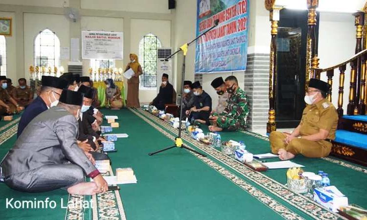 Wakil Bupati Lahat Haryanto saat menghadiri pembukaan STQH Kabupaten Lahat Tahun 2021 di Masjid Baitul Makmur, Senin (5/4/2021). (fornews.co/kominfo lahat)