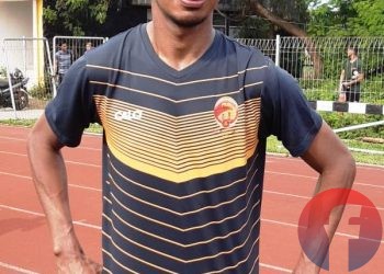 Bek kiri Sriwijaya FC Valentino Telaubun. (fornews.co/iwan setiawan)
