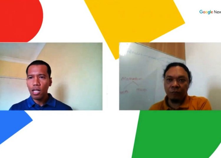 Tangkapan layar narasumber menyampaikan materi pada workshop Digital Growth Program yang digelar Google News Initiative bersama Asosiasu Media Siber Indonesia di bulan April 2021. (fornews.co/amsi)