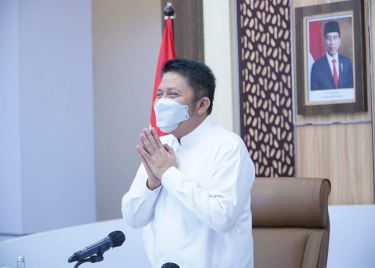 Gubernur Sumsel, Herman Deru, saat menjadi menjadi narasumber pada Webinar "Panggung Sumatera Selatan" pada HUT Tribun Sumsel ke-9 secara virtual, Jumat (2/7/2021) kemarin.(fornews.co/humas pemprov sumsel)