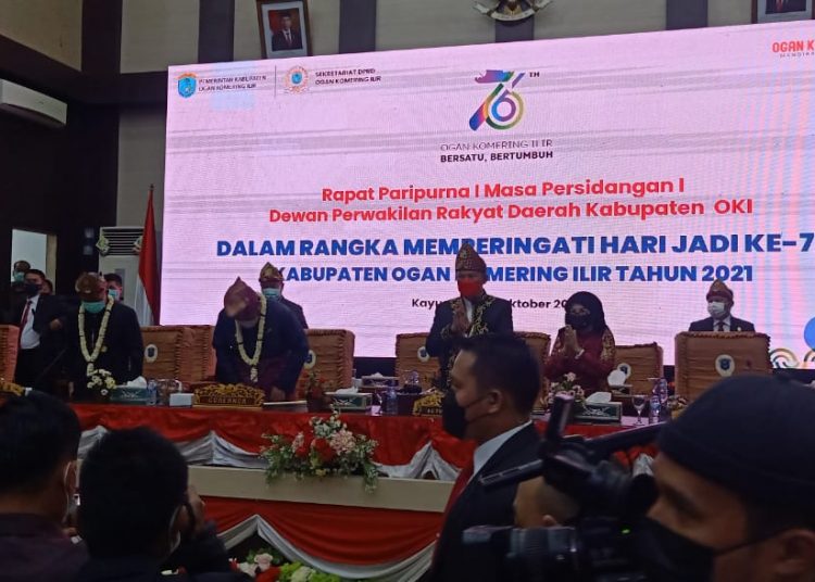Sidang paripurna dalam rangka memperingati HUT Kabupaten OKI ke-76. (fornews / ist)