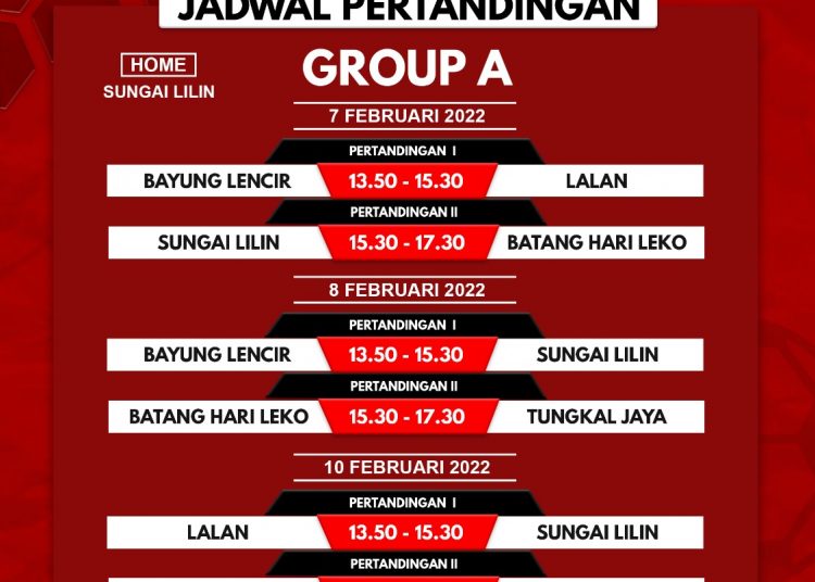 Jadwal Grup A Liga MCF Muba 2022. (fornews.co/ist)