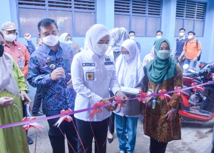 Wakil Wali Kota Palembang, Fitrianti Agustinda saat meresmikan penggunaan TPS3R di Kecamatan SU1, Jumat (1/4/2022). (fornews.co/ist)