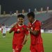 Witan Sulaeman bersama rekan satu tim melakukan selebrasi usai mencetak gol ke gawang Timor Leste pada partai kedua Grup A, SEA Games 2021 di Stadion Viet Tri, Phu Tho, Vietnam, Selasa (10/5/2022). (fornews.co/pssi.org)