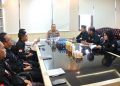 Kapolrestabes Palembang, Kombes Mokhamad Ngajib saat menerima Komisioner KPU Palembang, Rabu (8/6/2022). (fornews.co/ist)