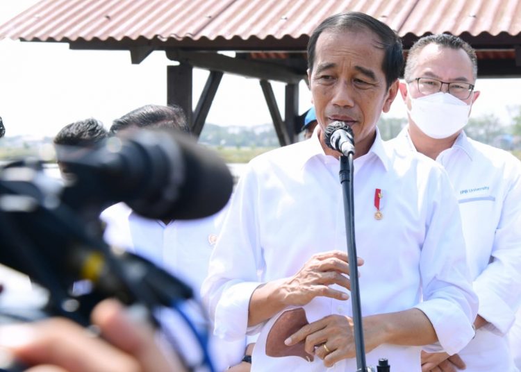 Presiden Jokowi saat dibincangi media usai meninjau BBPadi, di Kabupaten Subang, Selasa (12/07/2022). (fornews.co/ist)
