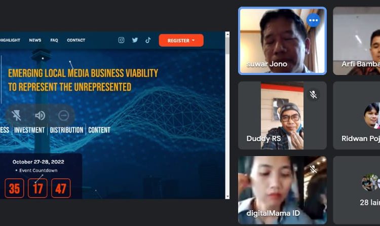 Pertemuan online via zoom Local Media Summit 202, Rabu (21/9/2022). (fornews.co/tangkap layar)