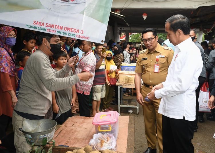 Presiden Jokowi saat meninjau Pasar Pujasera, Kabupaten Subang, Jawa Barat, Selasa (27/12/2022). (fornews.co/Foto: BPMI Setpres)