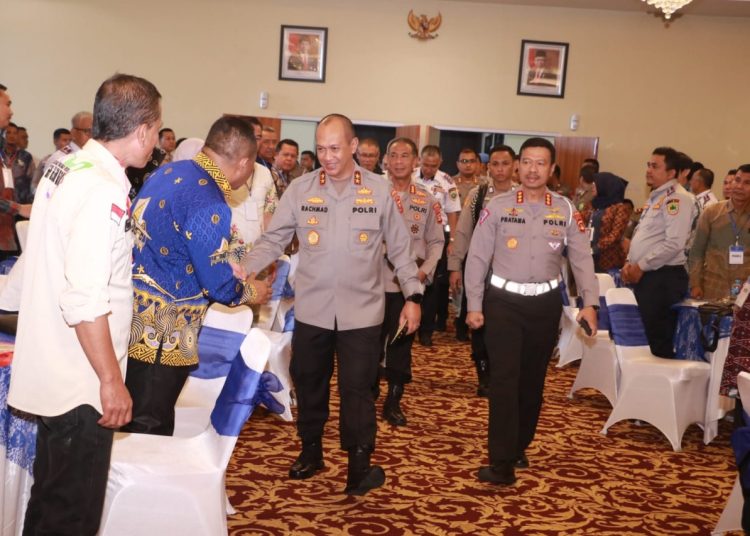 Kapolda Sumsel Irjen Pol A Rachmad Wibowo saat tiba pada rapat Forum Lalu lintas Se-Sumsel tahun 2023, Kamis (26/1/2023). (fornews.co/ist)