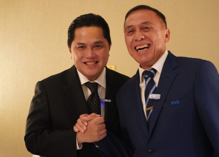 Ketua Umum PSSI Erick Thohir dan Mochammad Iriawan, beberapa waktu lalu. (fornews.co/ist)