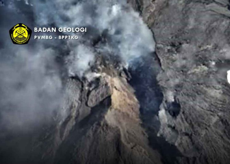 KUBAH anyar Merapi hasil pantauan Badan Geologi - BPPTKG menggunakan pesawat drone tanggal 18 Maret 2024. ( foto fornews.co/badan geologi)