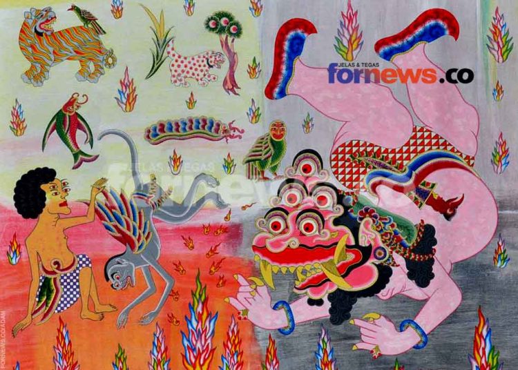 Karya Subandi Giyanto berjudul “Nirmala” Acrylic di atas kanvas. (foto fornews.co/adam)
