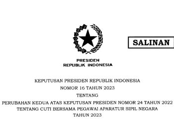 ilustrasi Keppres Nomor 16 Tahun 2023. (fornews.co/tangkap layar)