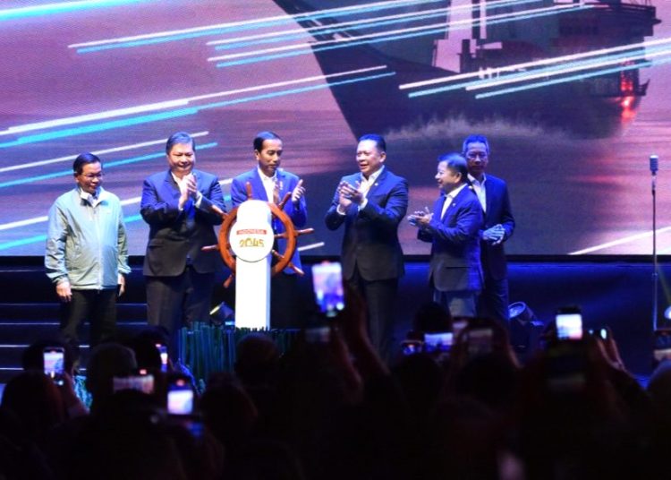 Presiden Jokowi saat meluncurkan RPJPN 2025-2045, di Djakarta Theater, Jakarta, Kamis (15/06/2023). (fornews.co/foto: Humas Setkab)