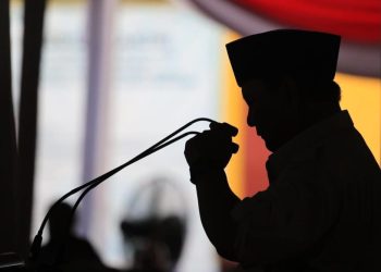 Capres nomor urut 2, Prabowo Subianto, saat menyampaikan pidato pada acara silahturahmi Nasional Ummat dan Ulama JSI di Bayt Alquran Al Akbar, Gandus, Palembang, Selasa (9/1/2024). (fornews.co/tangkap layar)