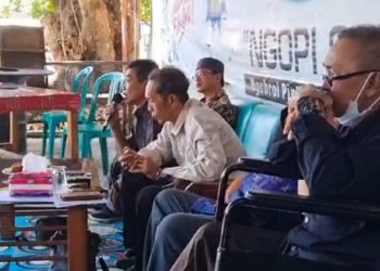 Ketua PWI Sumsel terpilih, Kurnaidi, saat berbicara pada peringatan Isra Mi’raj Nabi Muhammad SAW 1445 Hijriah, di Aula PWI Sumsel, Kamis (22/2/2024). (fornews.co/ist)