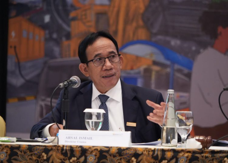 Direktur Utama PTBA, Arsal Ismail saat berbicara pada RUPST PTBA untuk Tahun Buku 2023, di Jakarta, Rabu (8/5/2024). (fornews.co/ist)