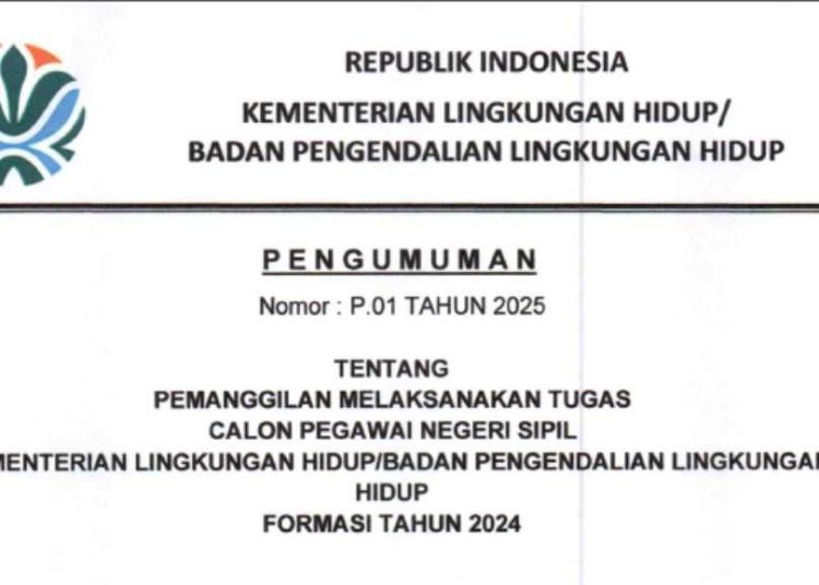 PENGUMUMAN resmi Kementerian Lingkungan Hidup terhadap CPNS formasi tahun 2024 yang dinyatakan lulus. (foto fornews.co)